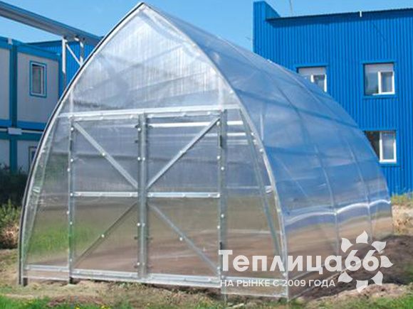 Фермер-3,5 промышленная теплица каплевидной формы длиной от 4,2 м., под сотовый поликарбонат